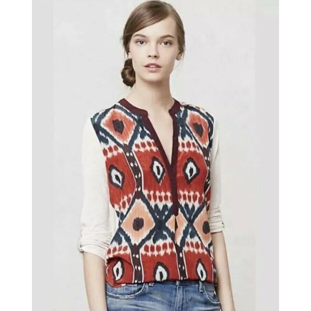 Anthropologie size XS Sima Ikat Top Shirt by TIny